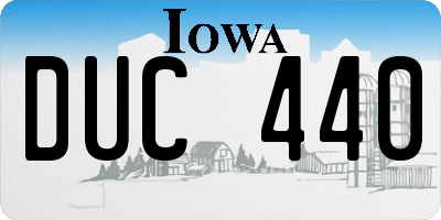 IA license plate DUC440