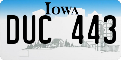 IA license plate DUC443