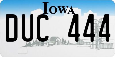 IA license plate DUC444
