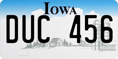 IA license plate DUC456