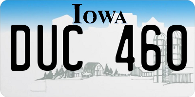 IA license plate DUC460