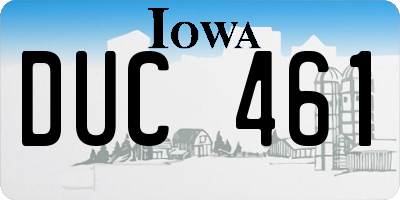 IA license plate DUC461
