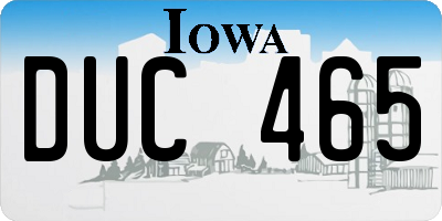 IA license plate DUC465