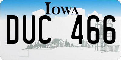 IA license plate DUC466