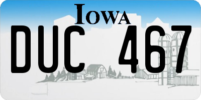 IA license plate DUC467
