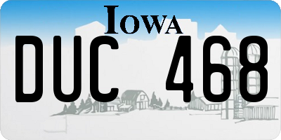IA license plate DUC468