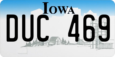 IA license plate DUC469