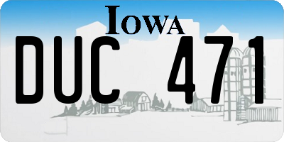 IA license plate DUC471