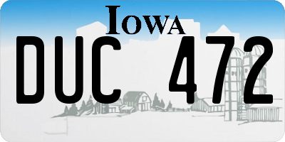 IA license plate DUC472