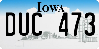 IA license plate DUC473