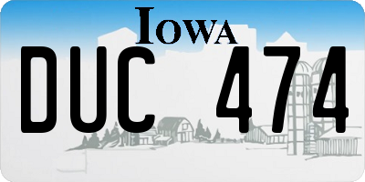 IA license plate DUC474