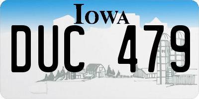 IA license plate DUC479