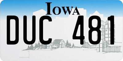 IA license plate DUC481