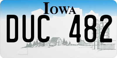 IA license plate DUC482
