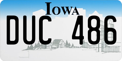IA license plate DUC486