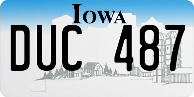 IA license plate DUC487