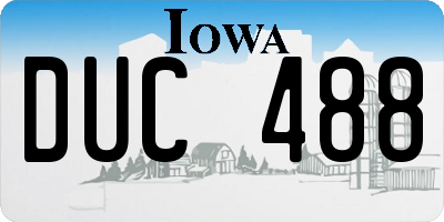 IA license plate DUC488