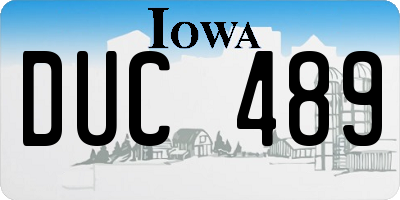 IA license plate DUC489