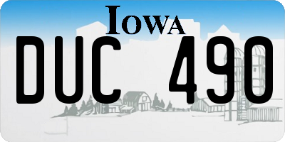IA license plate DUC490