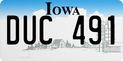 IA license plate DUC491