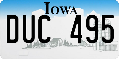 IA license plate DUC495