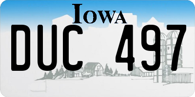 IA license plate DUC497