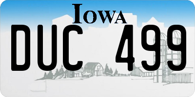 IA license plate DUC499