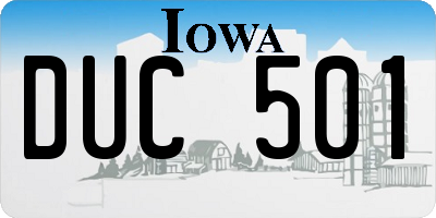 IA license plate DUC501
