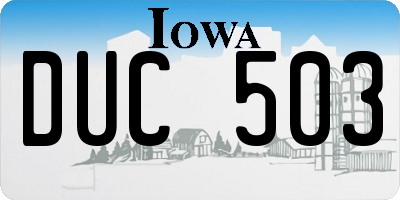 IA license plate DUC503