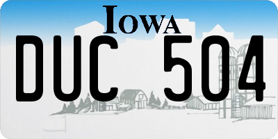 IA license plate DUC504