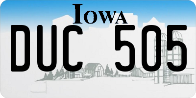 IA license plate DUC505