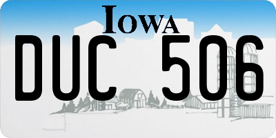 IA license plate DUC506