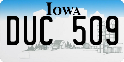 IA license plate DUC509