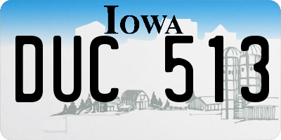 IA license plate DUC513