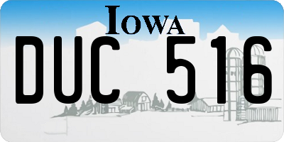 IA license plate DUC516