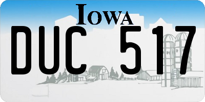 IA license plate DUC517