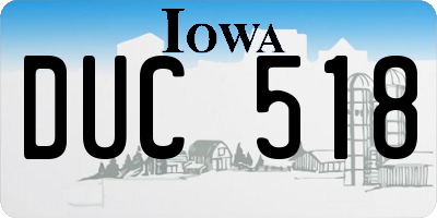 IA license plate DUC518