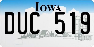 IA license plate DUC519