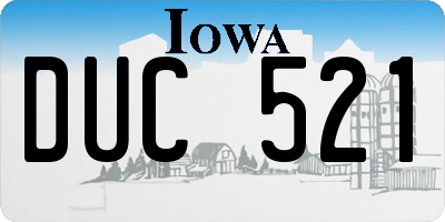 IA license plate DUC521