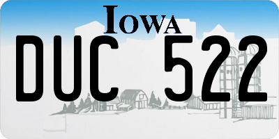 IA license plate DUC522