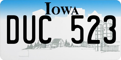 IA license plate DUC523