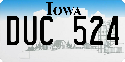 IA license plate DUC524