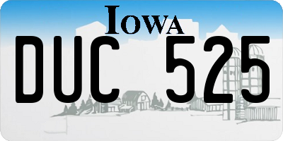 IA license plate DUC525