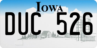 IA license plate DUC526