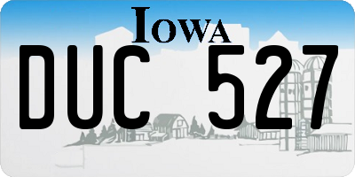 IA license plate DUC527