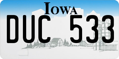 IA license plate DUC533