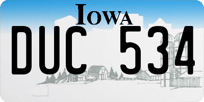 IA license plate DUC534