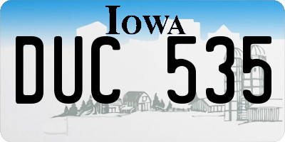IA license plate DUC535