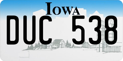 IA license plate DUC538