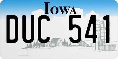 IA license plate DUC541